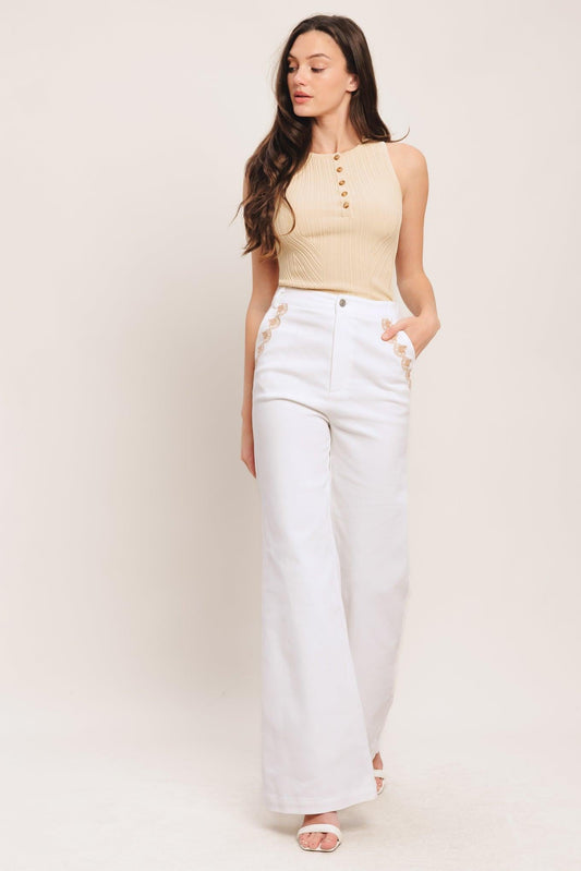 OPEN ROAD WHITE WOVEN PANTS