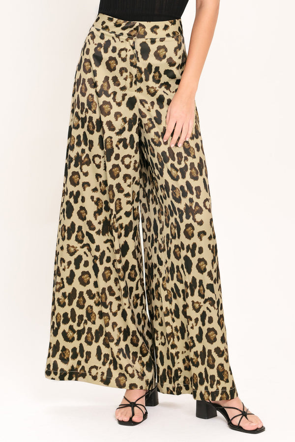 JUNGLE GLAM WOVEN WIDE LEG PANTS