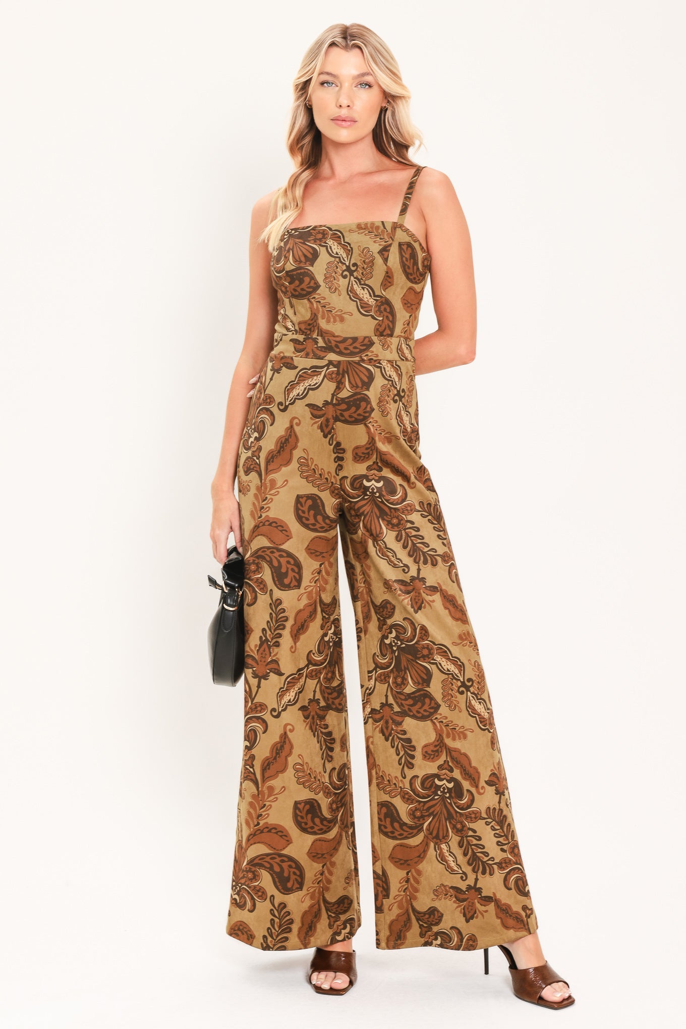 ACORN ARABESQUE ESCAPE FAUX SUEDE JUMPSUIT