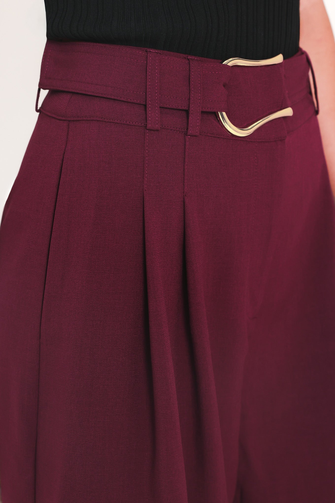 CITY CHIC BUCKLE BELTED CULOTTE PANTS