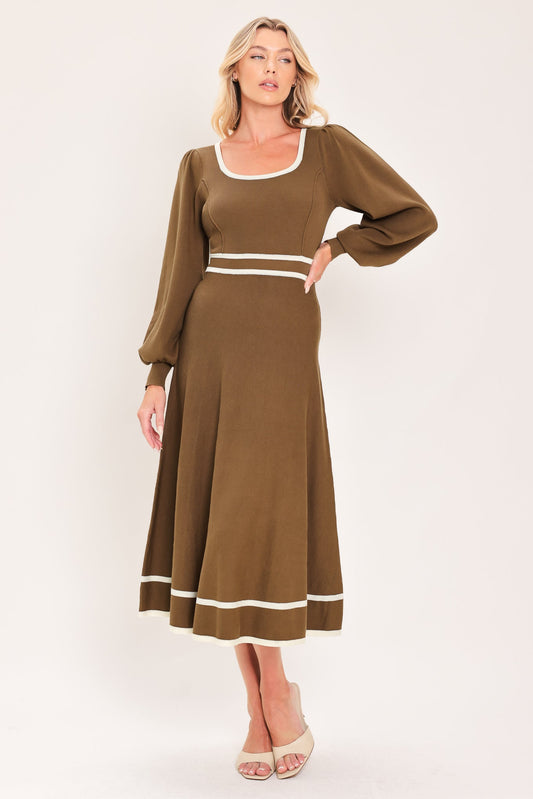 CEDAR LINE ELEGANCE SWEATER MIDI DRESS