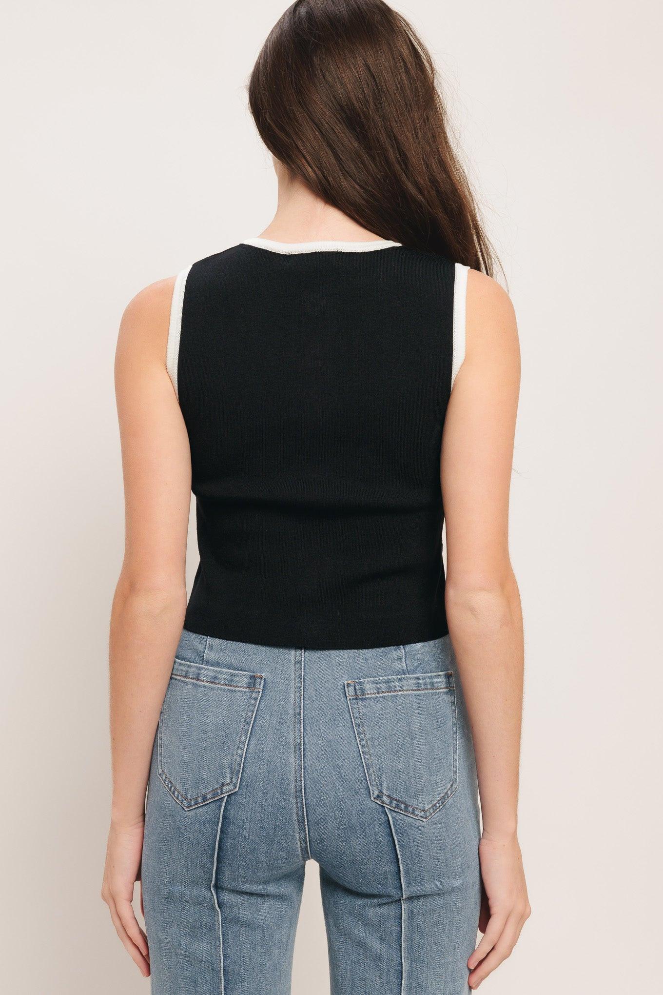 FRENCH NAUTICAL COLOR BLOCKED SWEATER TOP