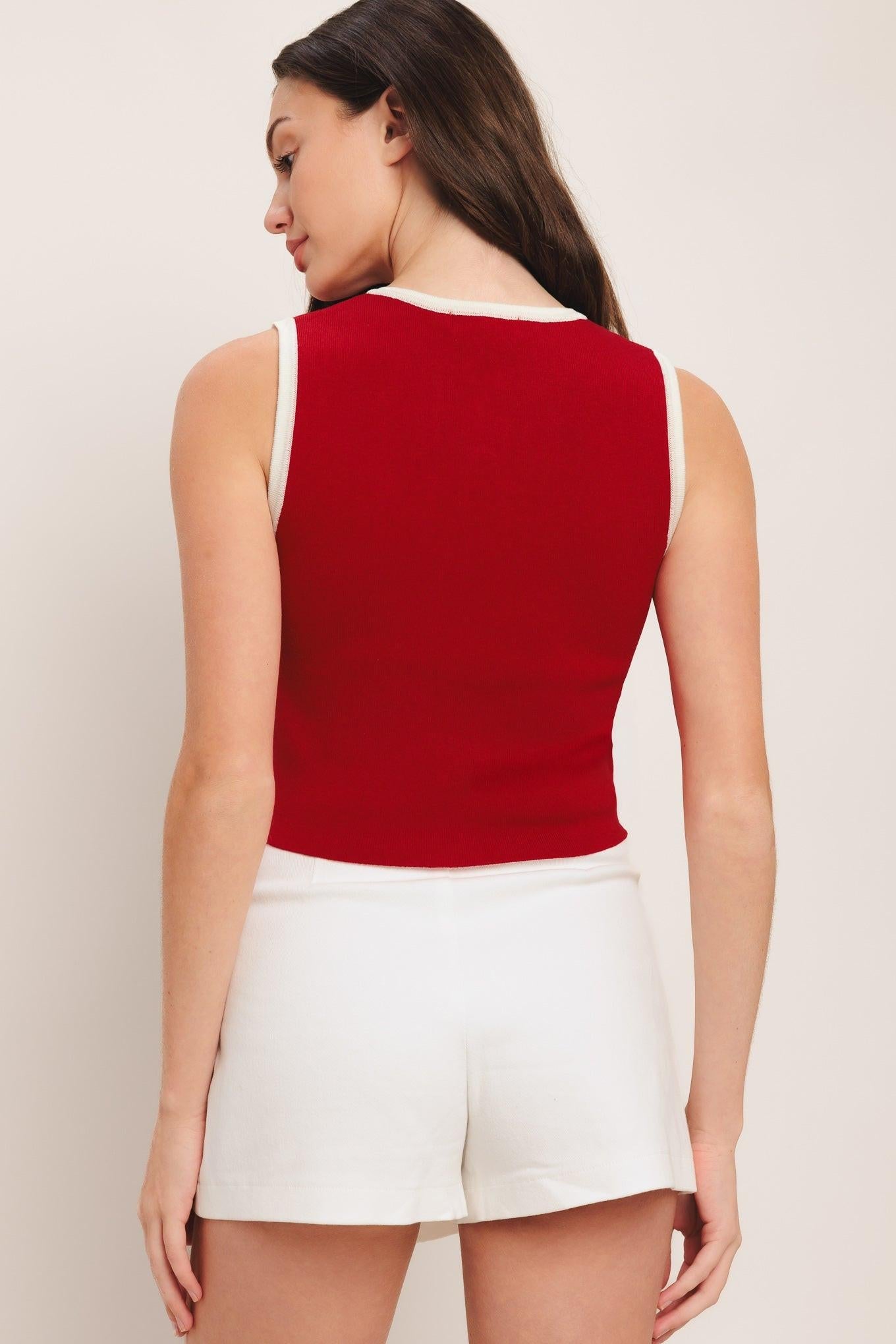 FRENCH NAUTICAL COLOR BLOCKED SWEATER TOP