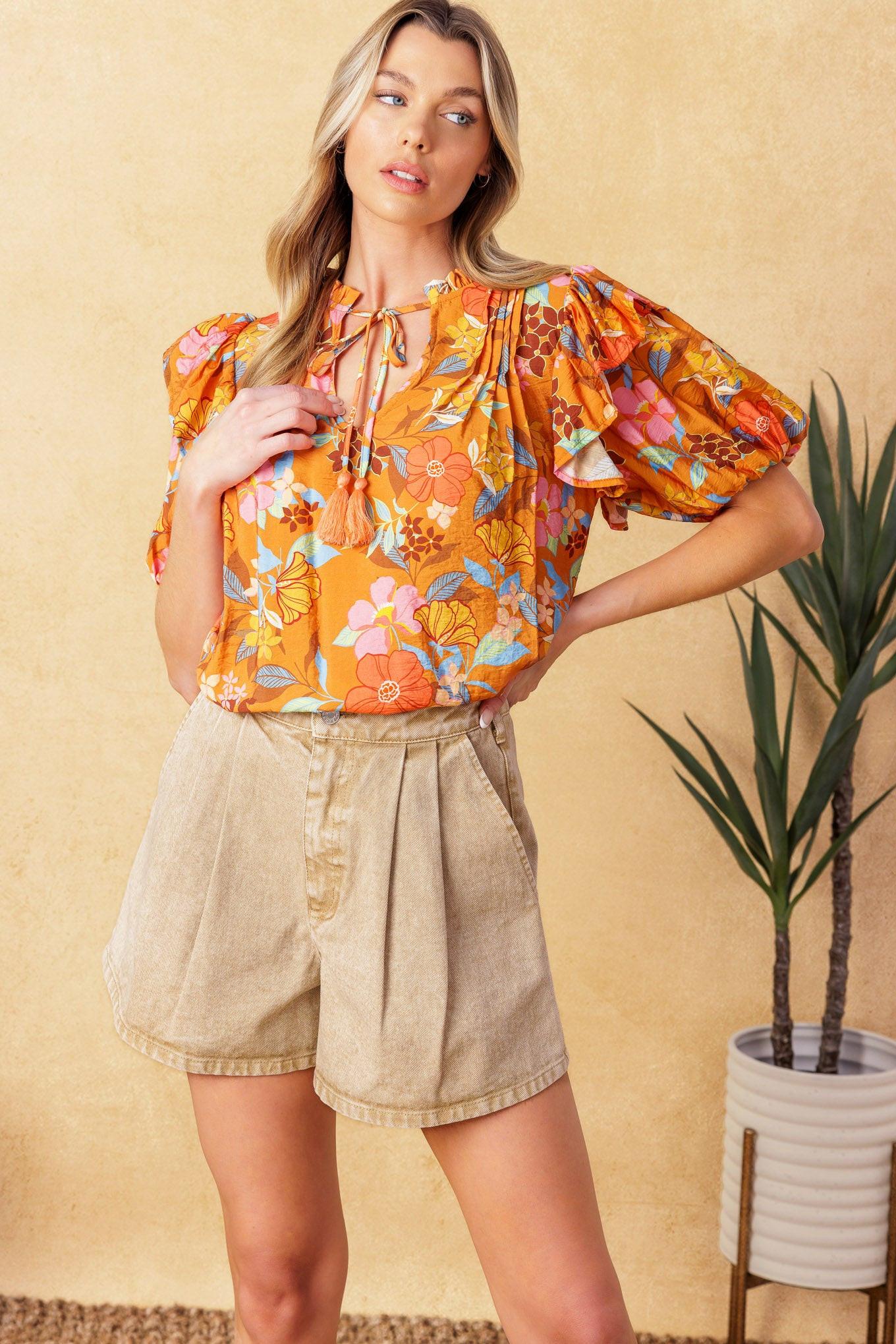 TOTAL FRILL WOVEN TOP