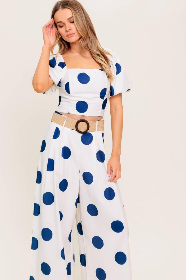 COCONUT KISS  NAVY TOP AND PANT SET
