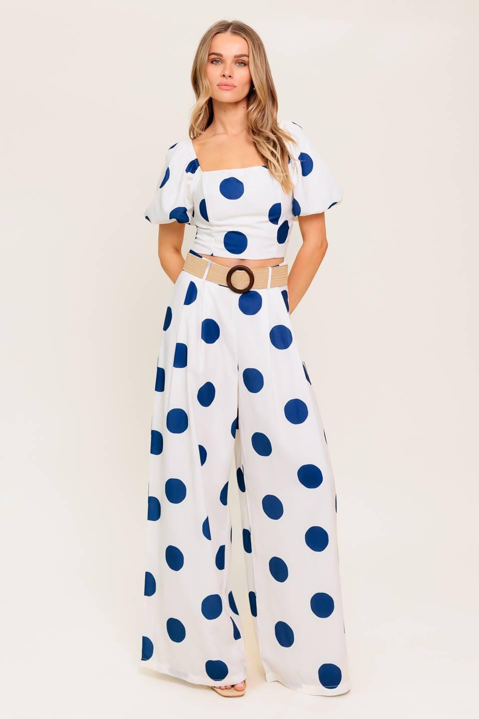 COCONUT KISS  NAVY TOP AND PANT SET