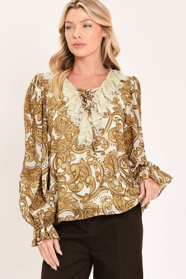 BUTTERCREAM BROCADE BEAUTY WOVEN TOP