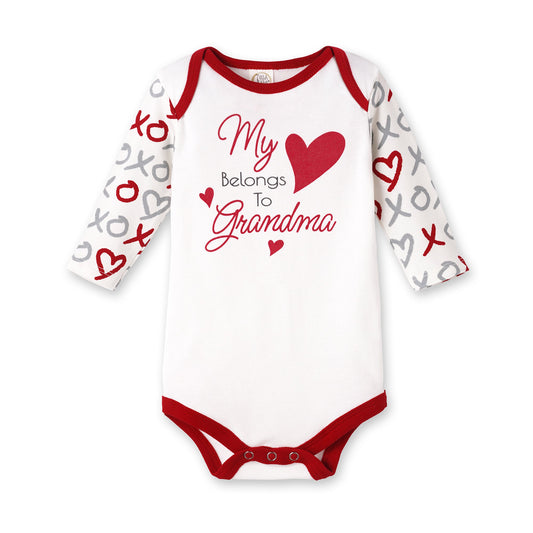 Grandma Baby Bodysuit – Heart Print Cotton Outfit