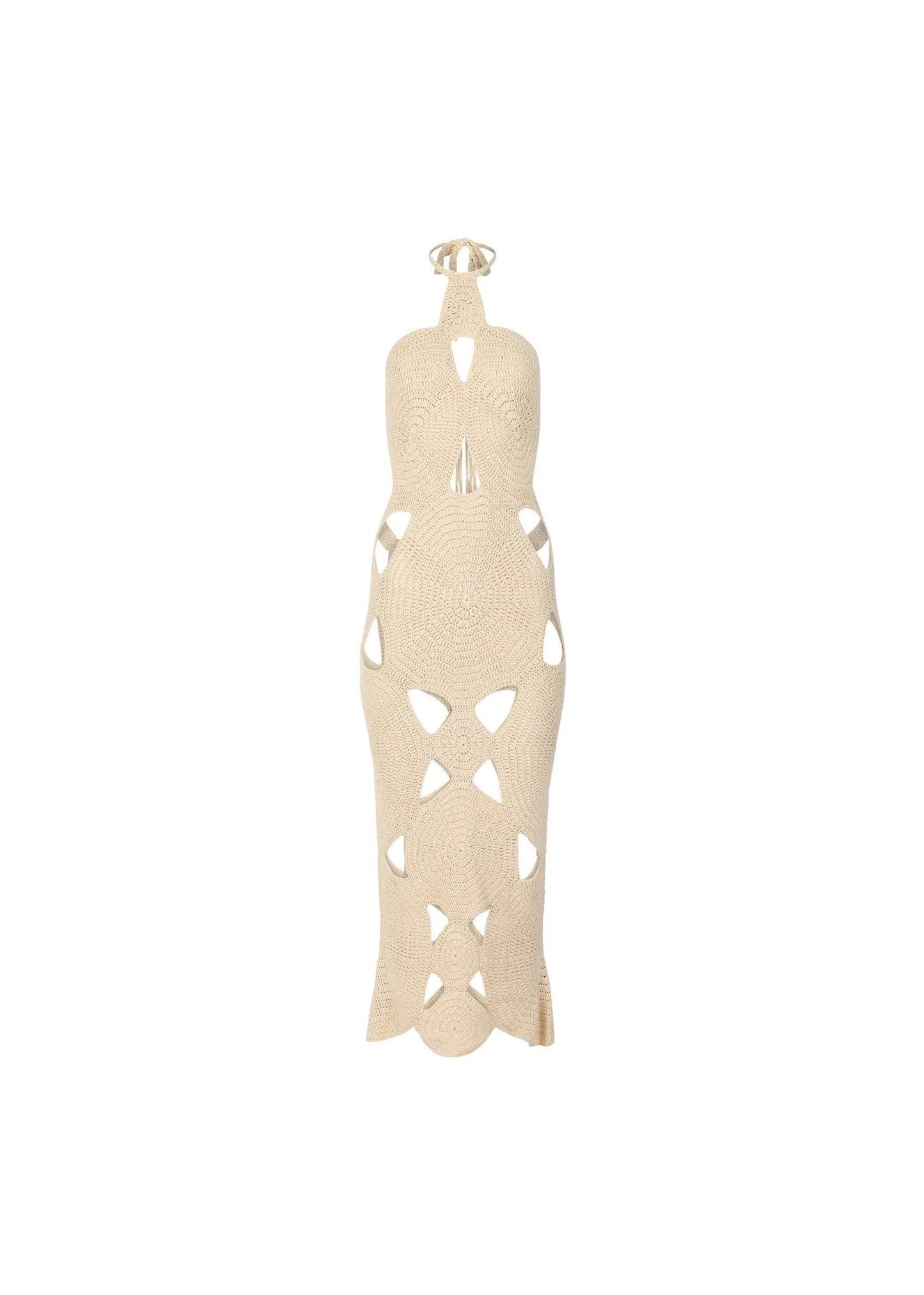 Crochet Dress - Cut-Outs - Women's Resort Wear