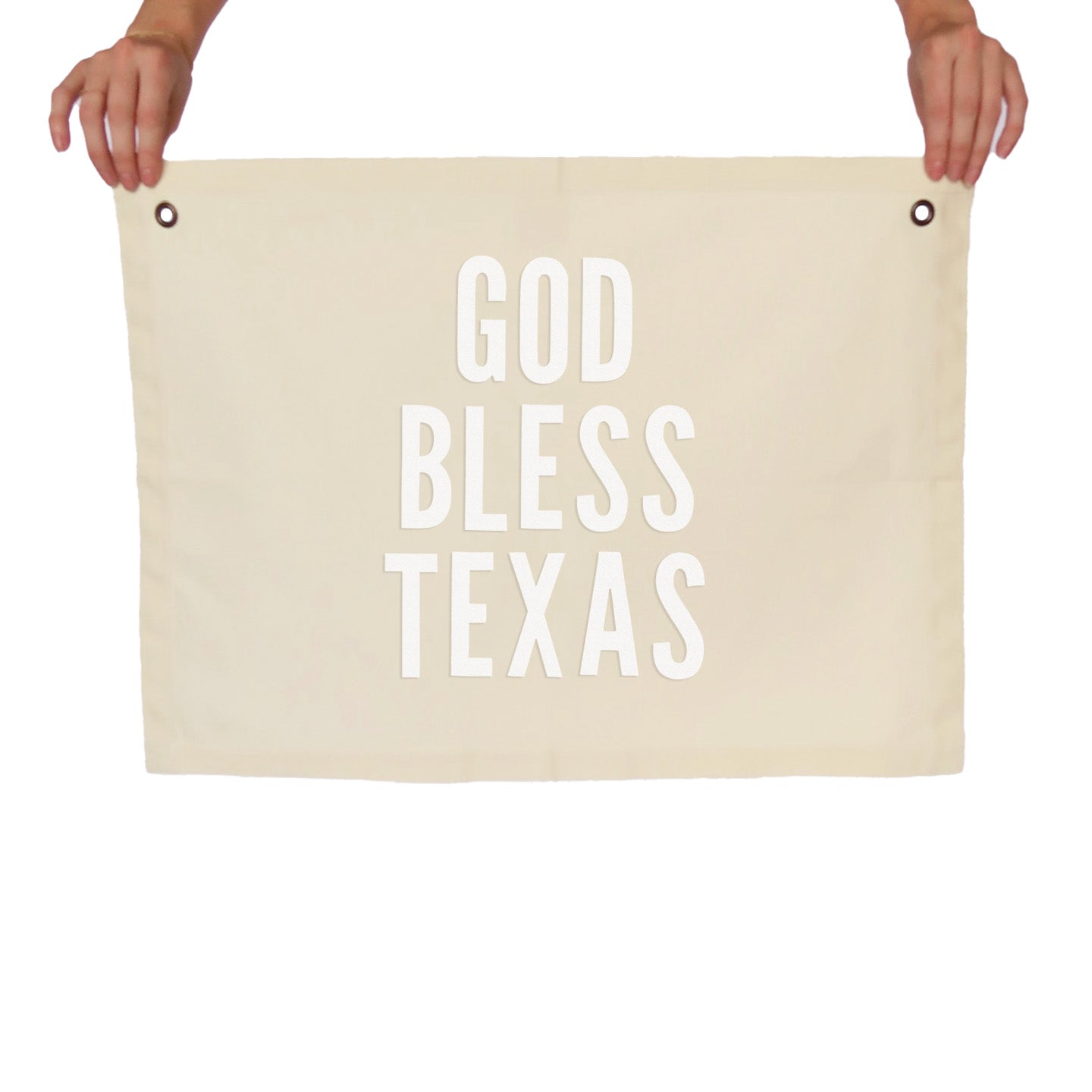 God Bless Texas Large Canvas Flag