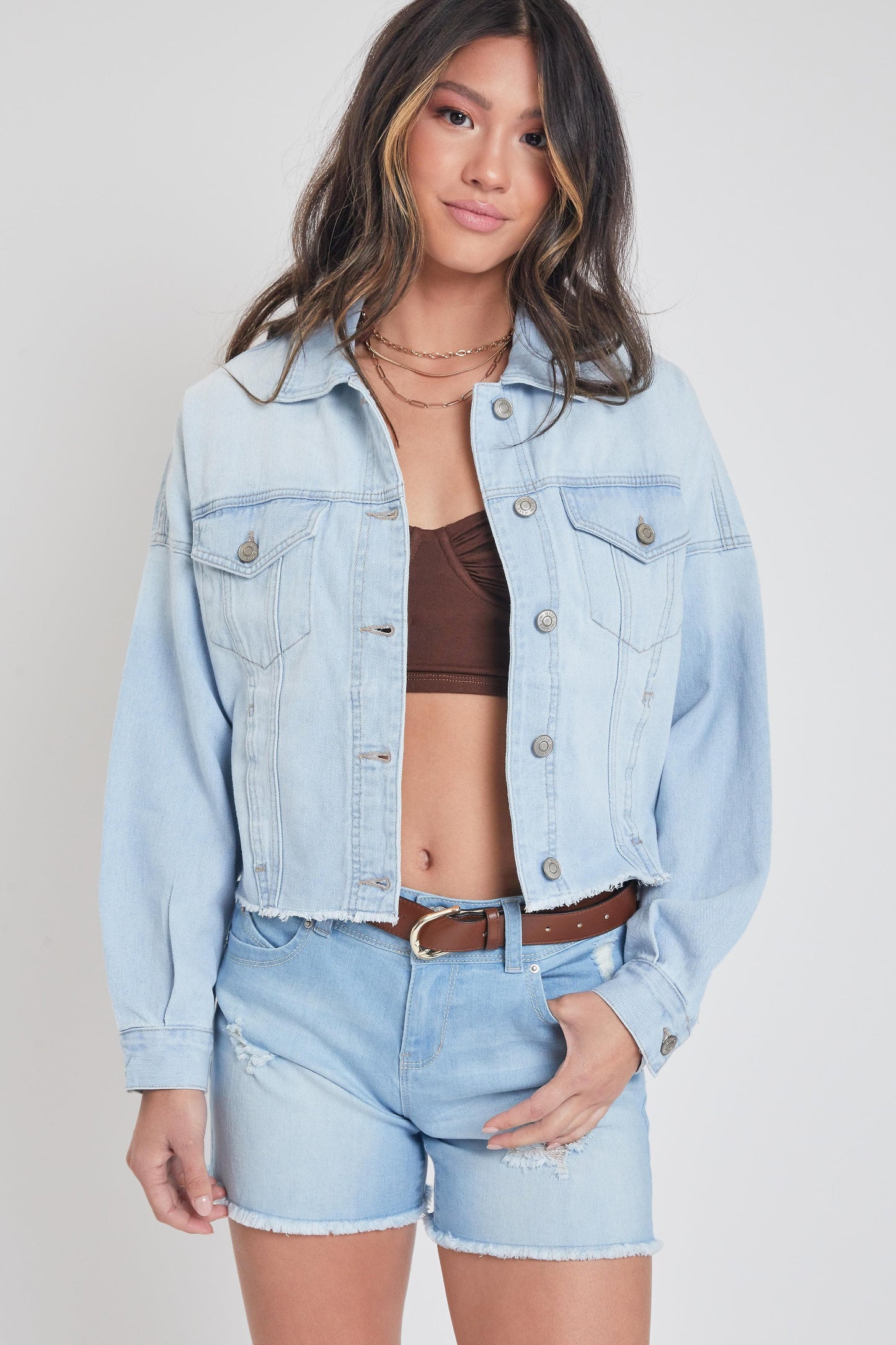 Women's Denim With Raw Hem Jacket