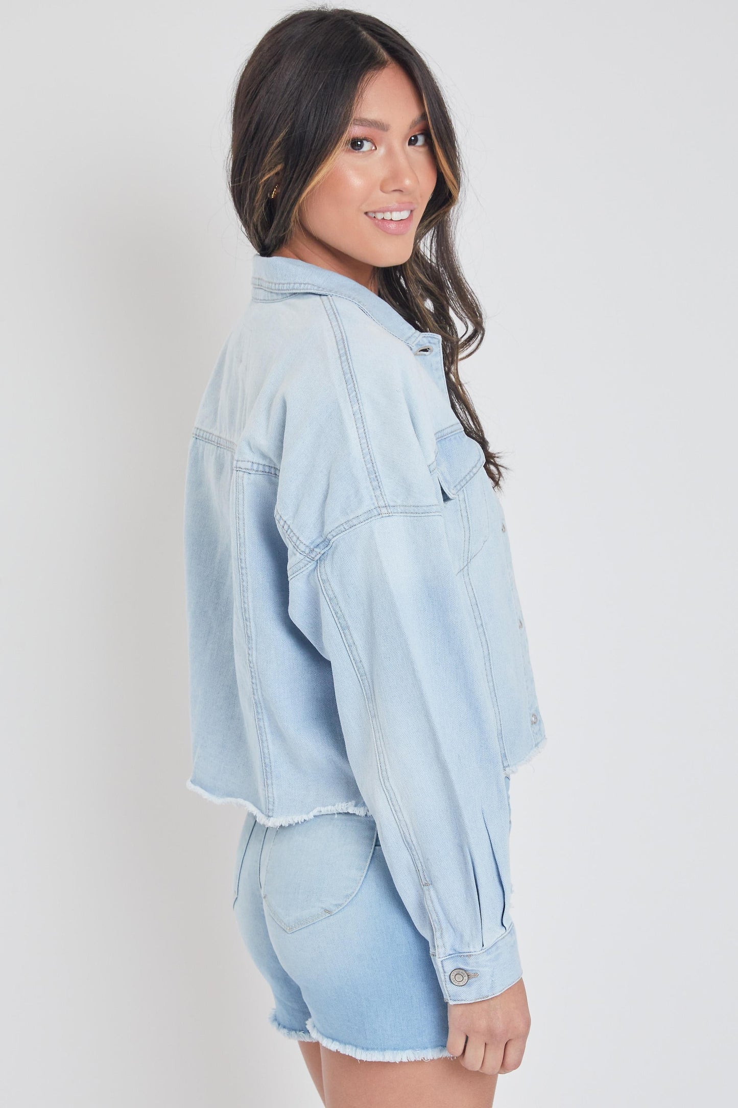 Women's Denim With Raw Hem Jacket