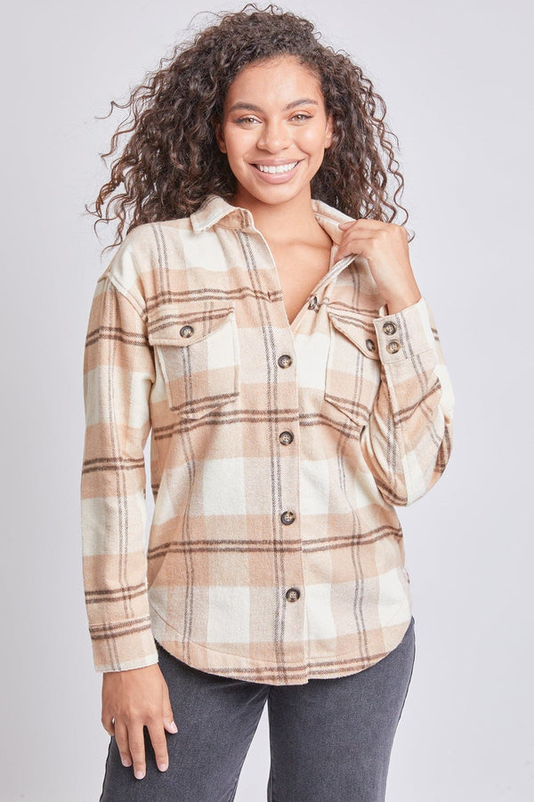 Women's Oversized Flannel Plaid Shacket