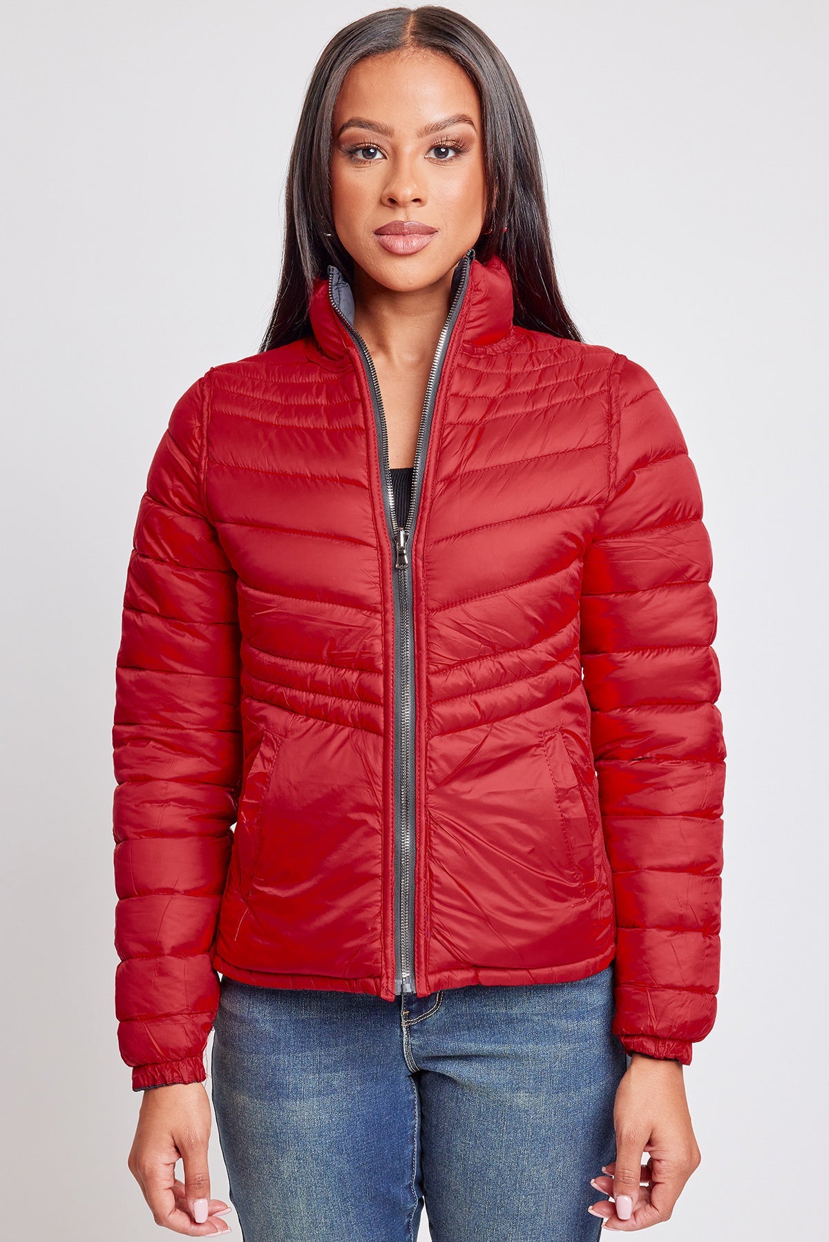 Women's Winter Reversible Fitted Puffer Jacket