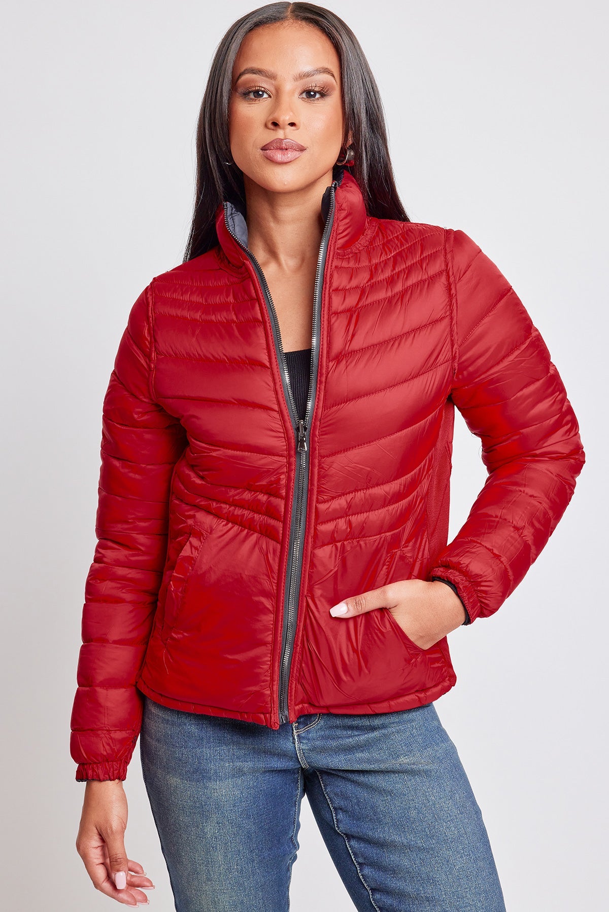 Women's Winter Reversible Fitted Puffer Jacket