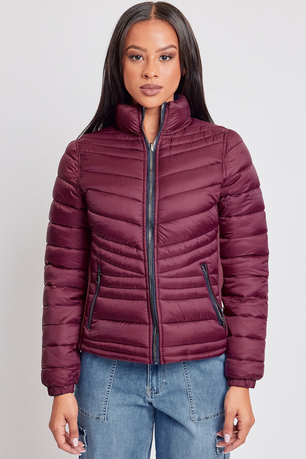 Women's Reversible Fitted Puffer Winter Jacket