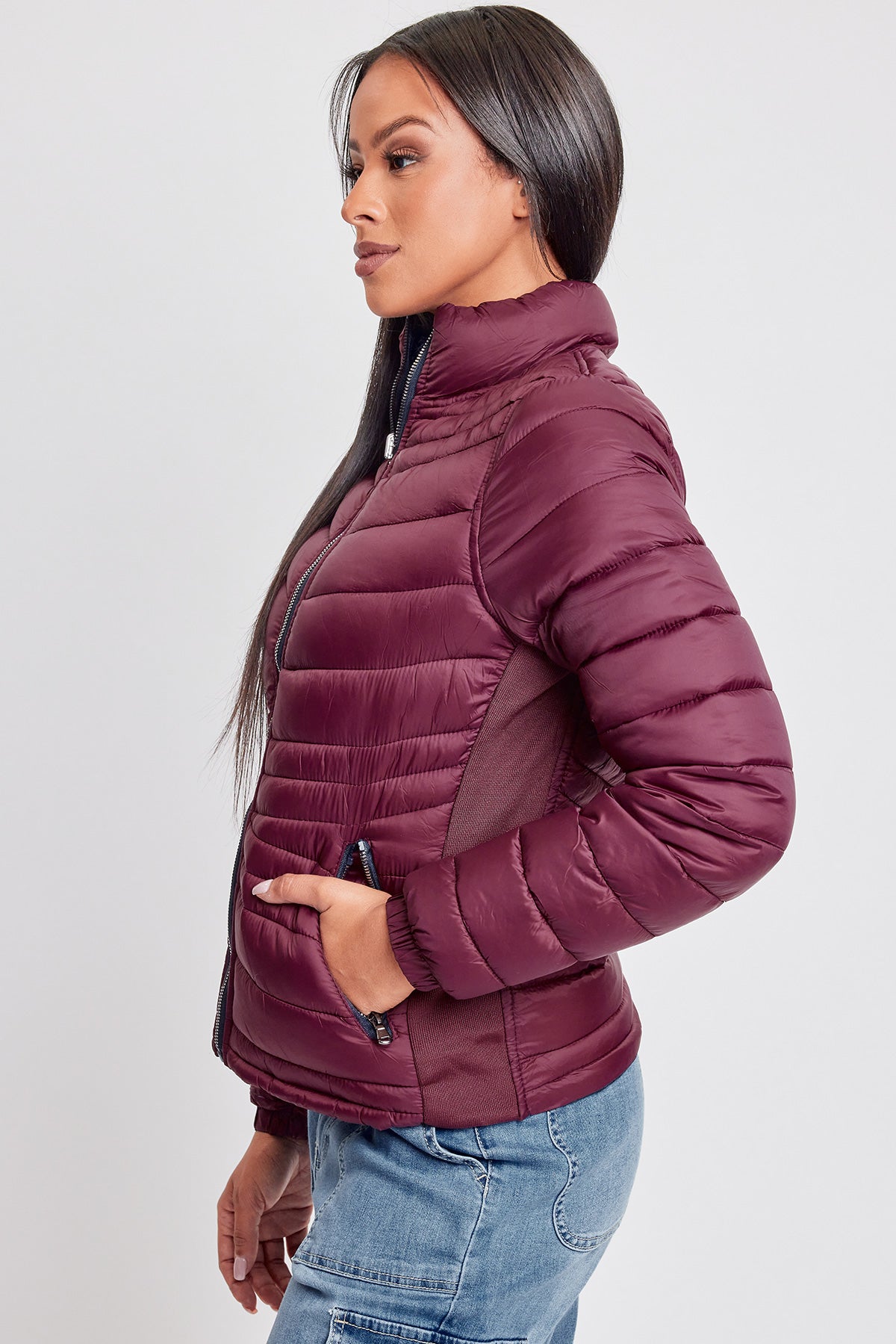 Women's Reversible Fitted Puffer Winter Jacket