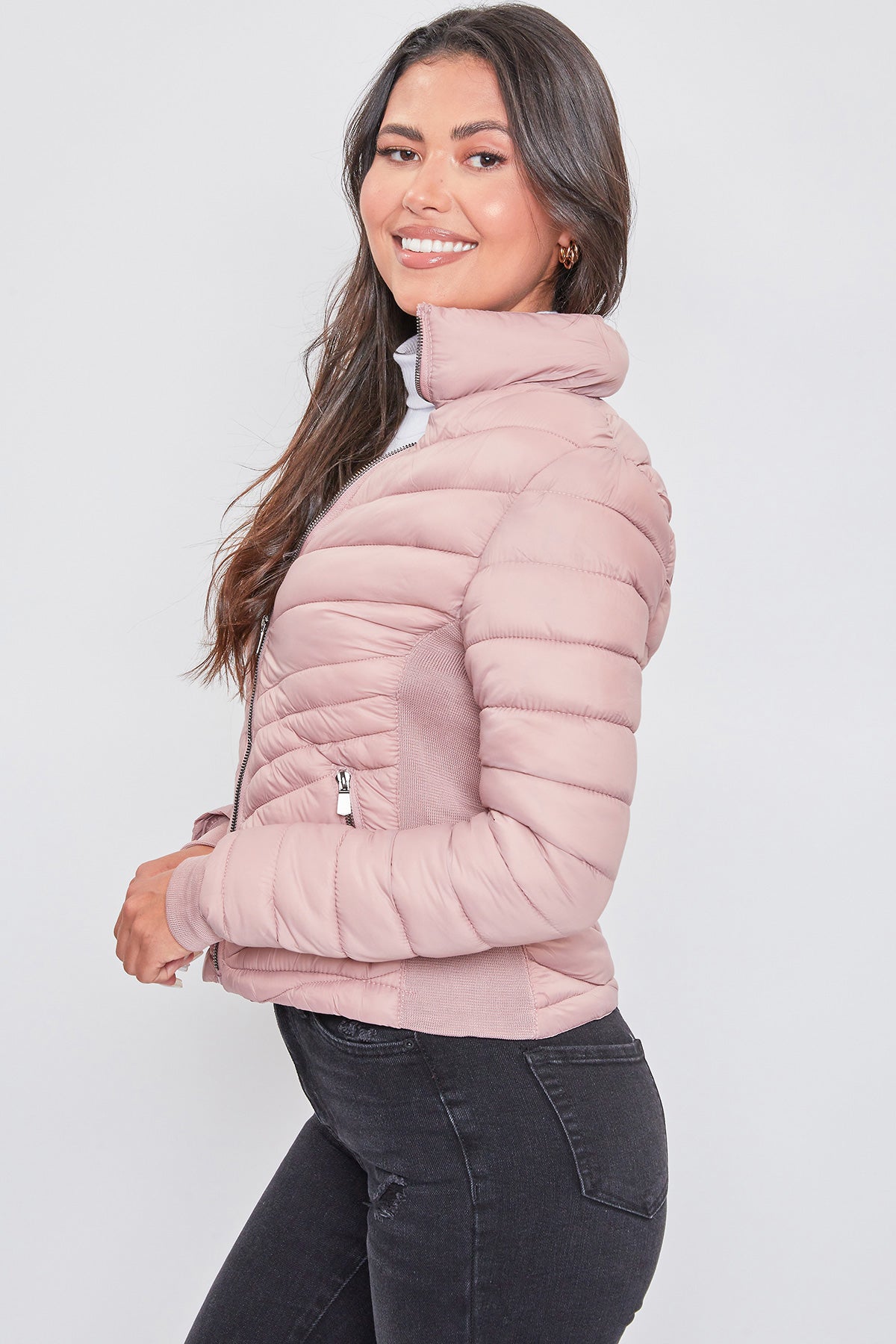 Puffer Jacket With Sherpa Fur Hoodie
