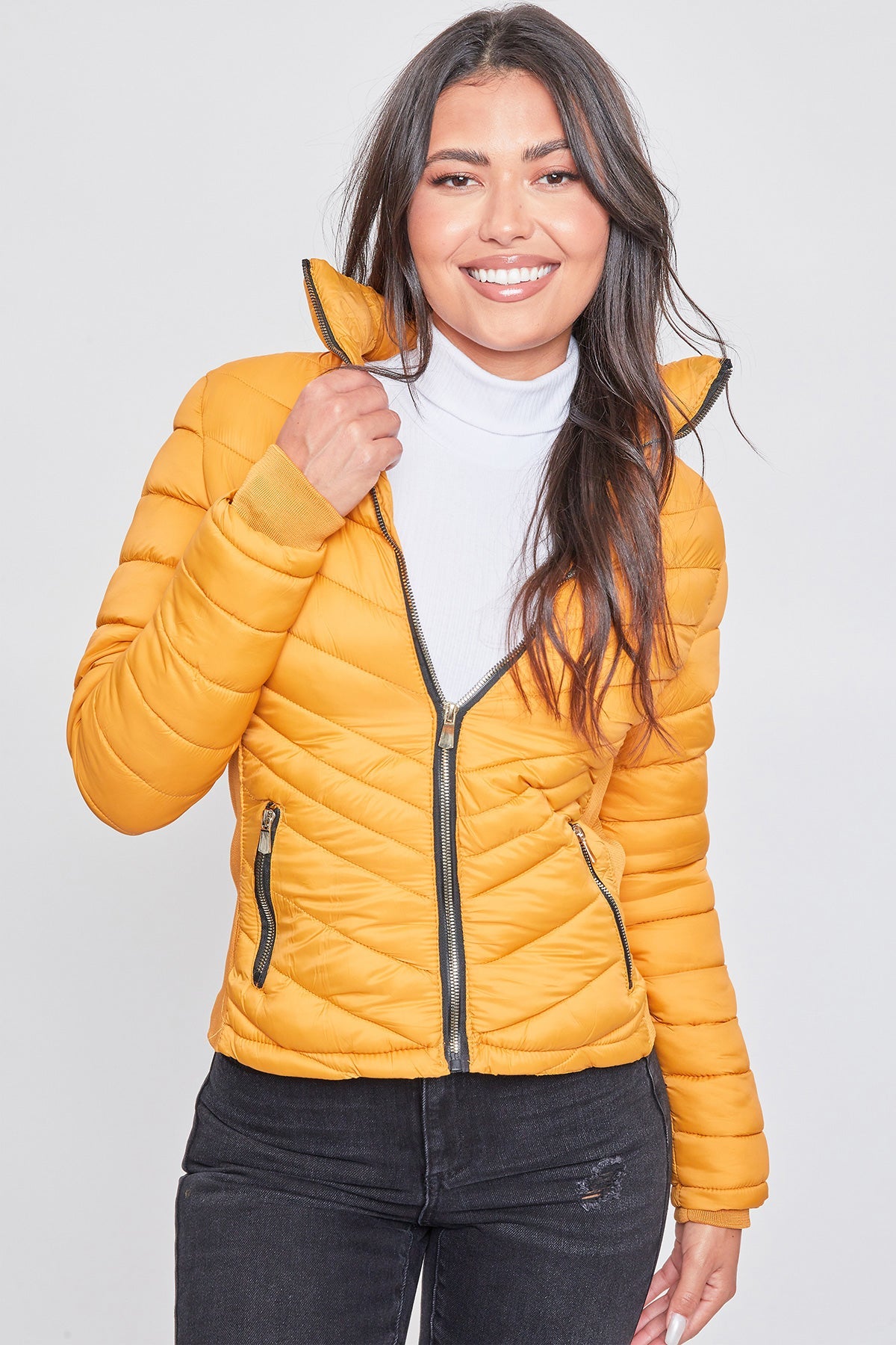 Puffer Jacket With Sherpa Fur Hoodie
