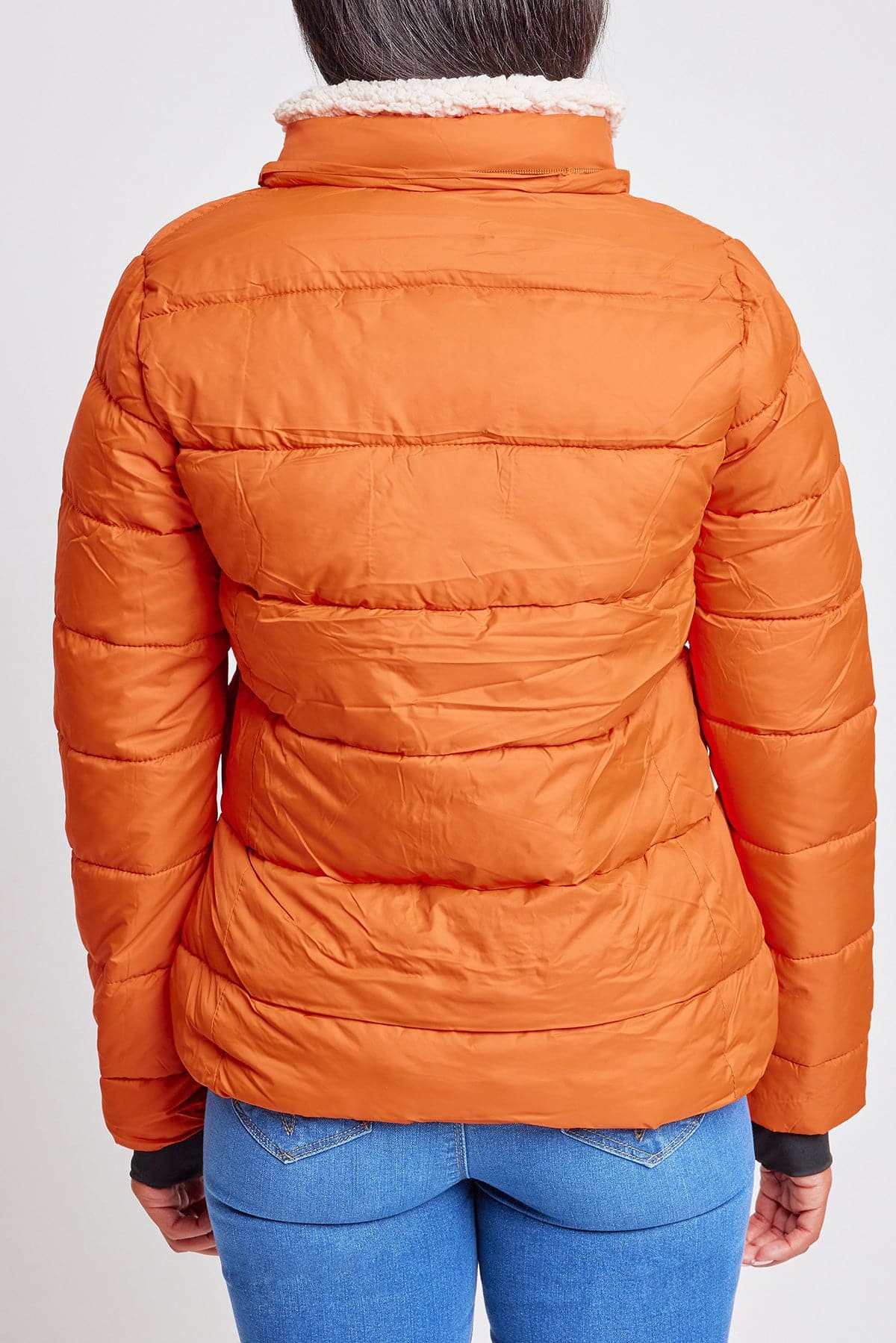 Jacket Puffer With Sherpa Fur Hoodie