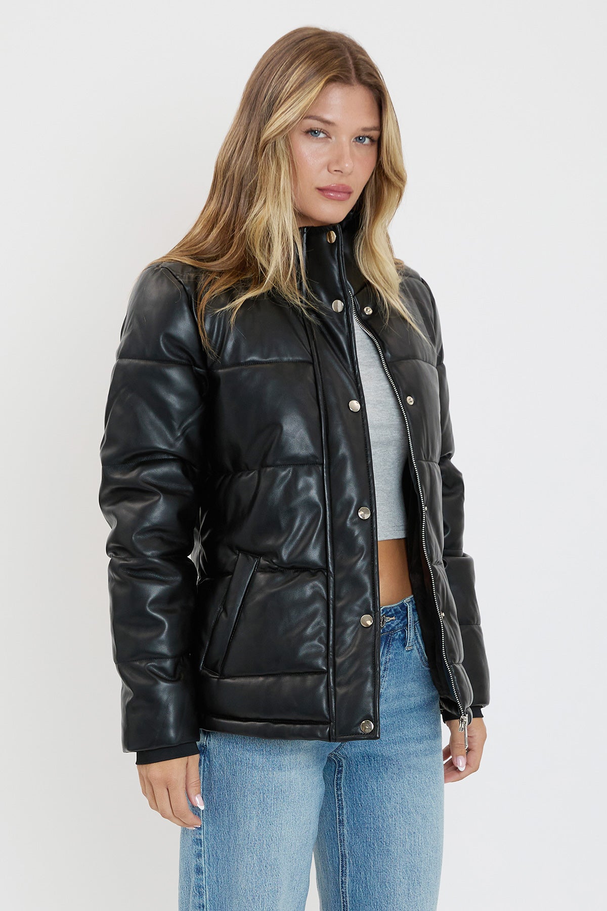 Pleather Puffy Jacket