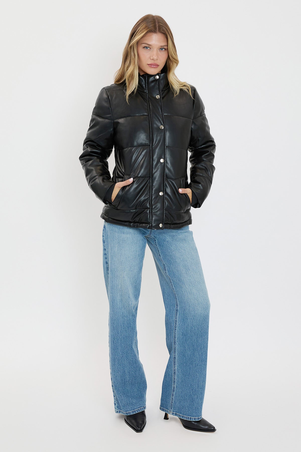 Pleather Puffy Jacket