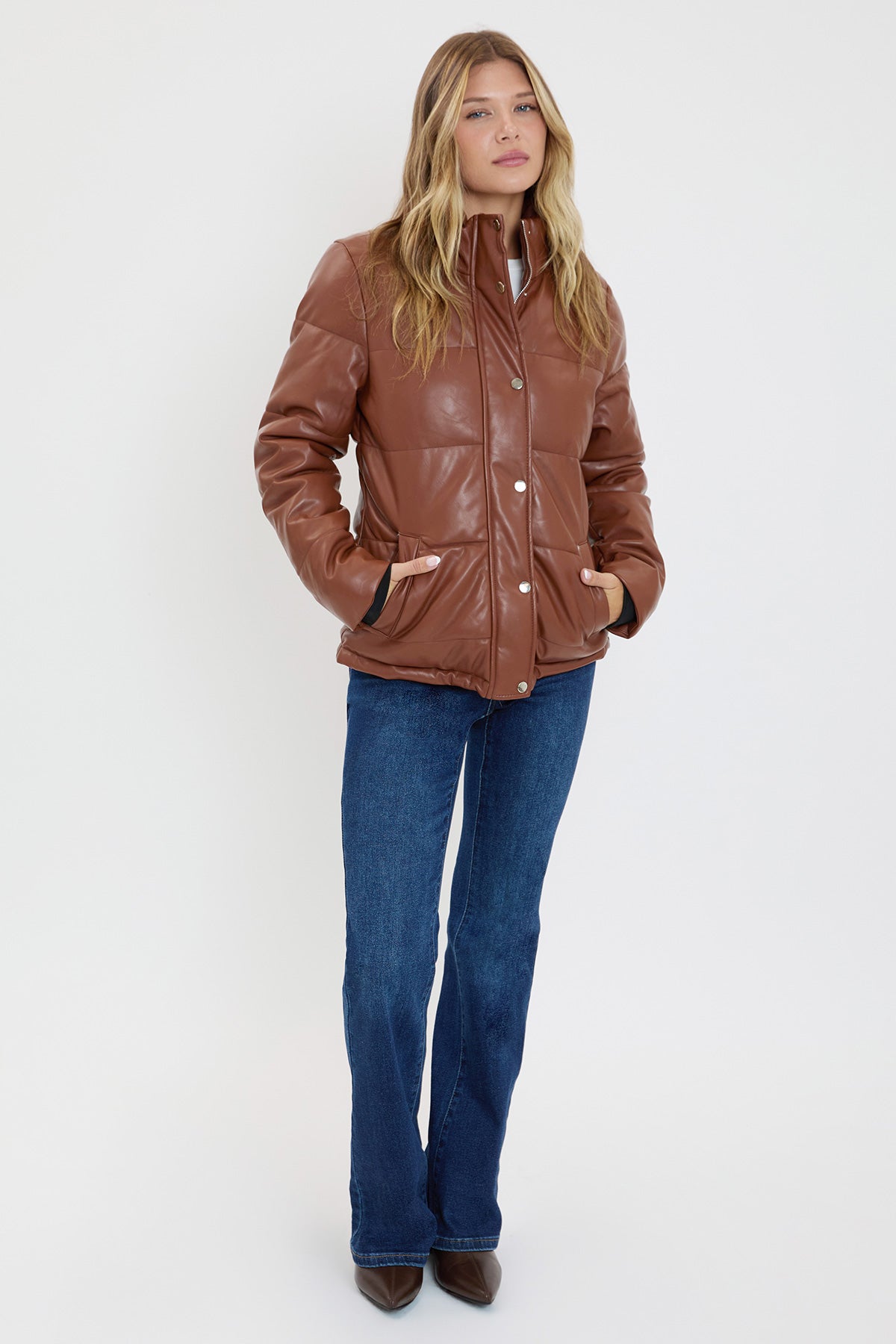 Pleather Puffy Jacket