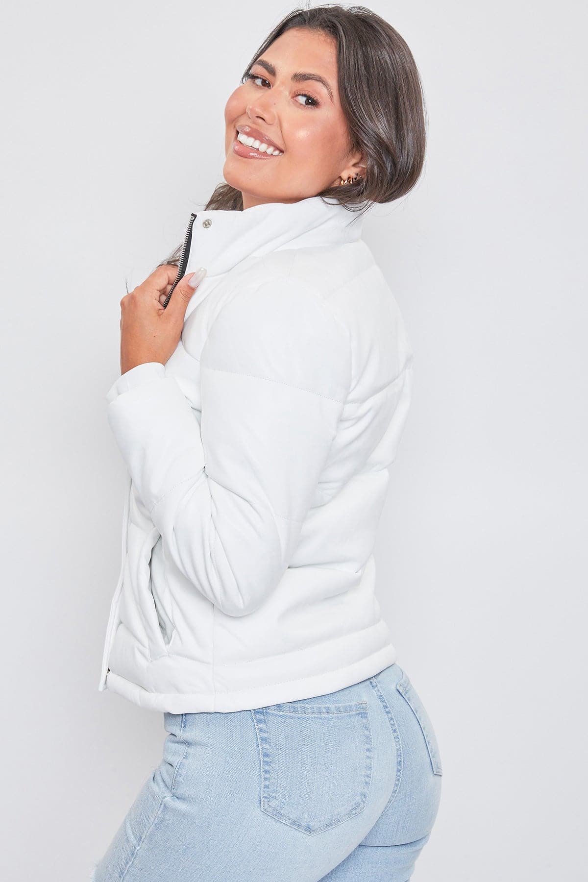 Pleather Puffy Jacket