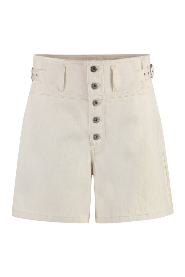 Beige Denim Shorts