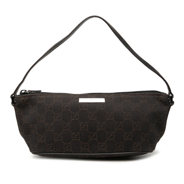 Shoulder Bag Denim Boat Brown (Pre-Owned)