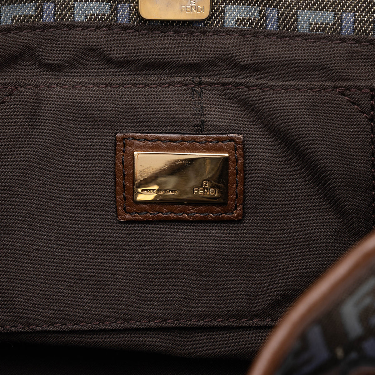 Fendi Denim Handbag Zucchino Grey, view 5