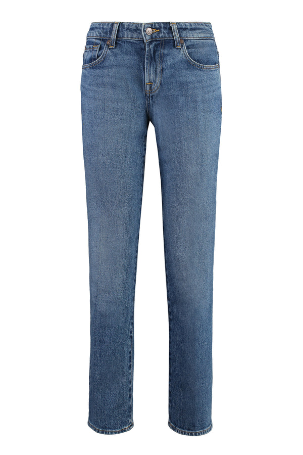 Straight Jeans with Engraved Hardware
