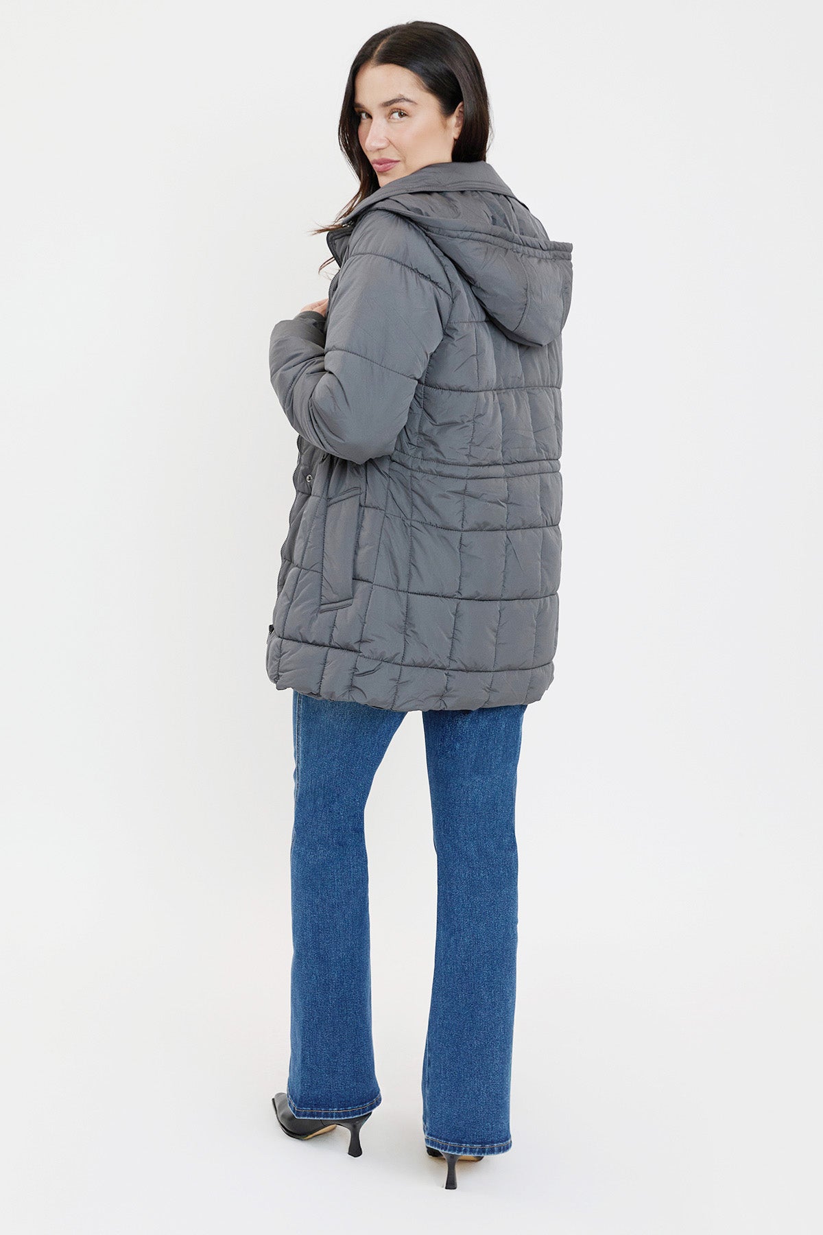 Detailed Snap Puffer Jacket