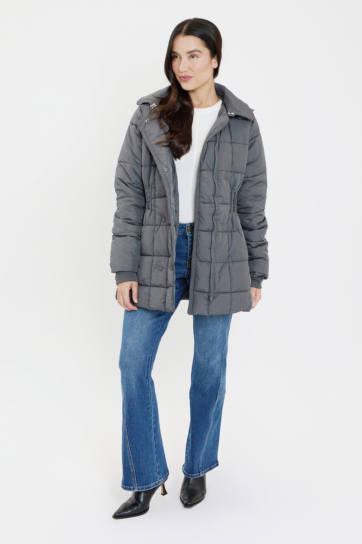 Detailed Snap Puffer Jacket