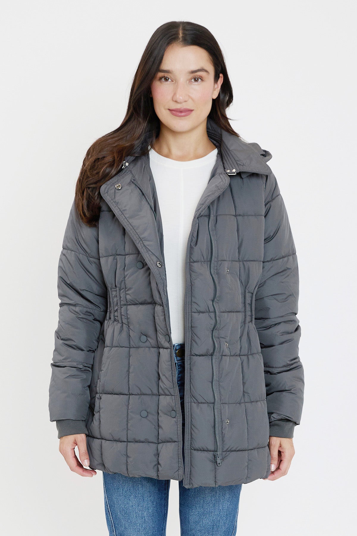 Detailed Snap Puffer Jacket