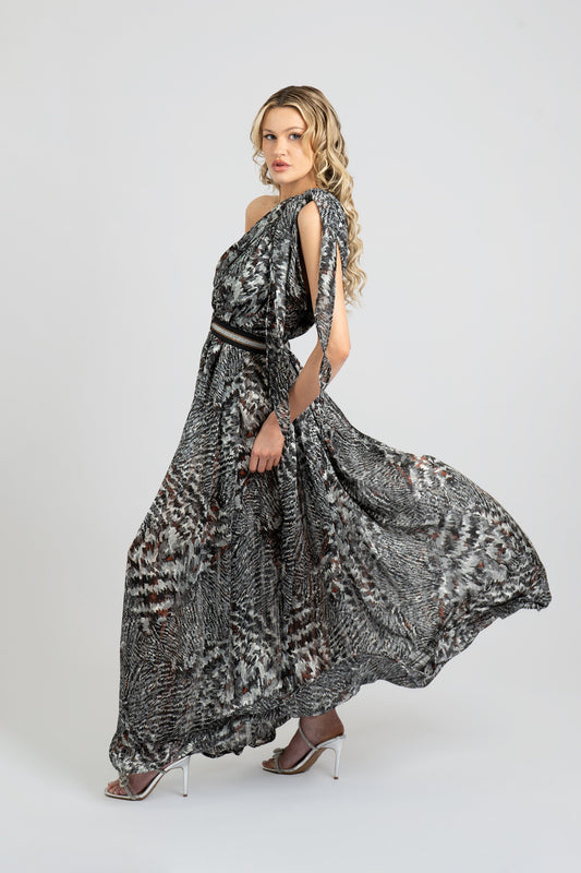 Jasmine Chiffon One-Shoulder Dress
