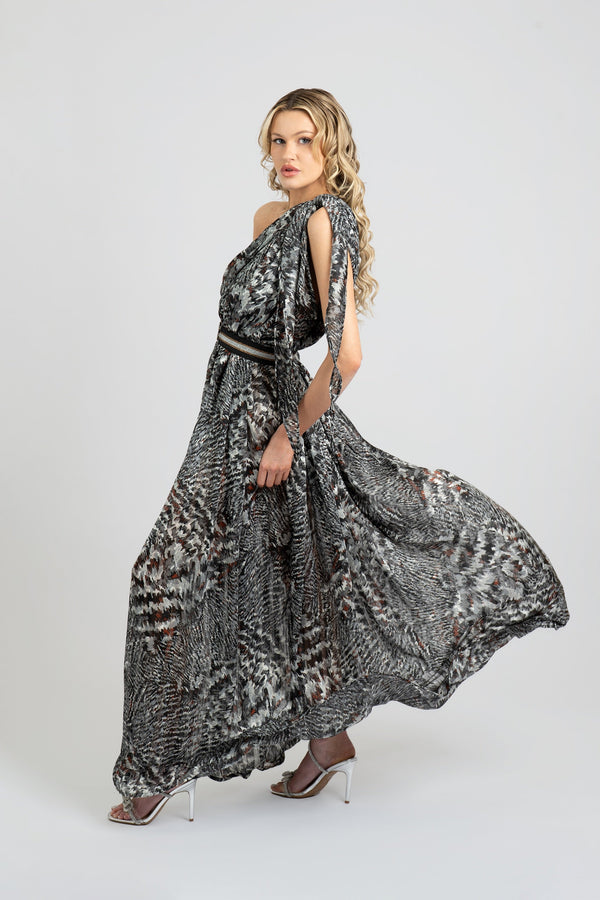 Jasmine Chiffon One-Shoulder Dress