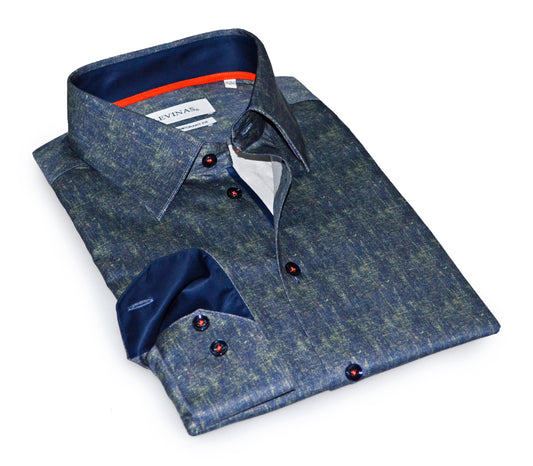 Jimmy  Button-Up Shirt With Contrast Details // Green // Contemporary Fit (Regular)- final sale