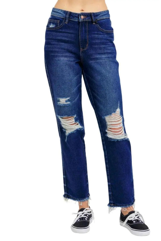 Trendsi Judy Blue Jeans Women's High Waist Straight Leg Everyday Denim Comfort Stretch