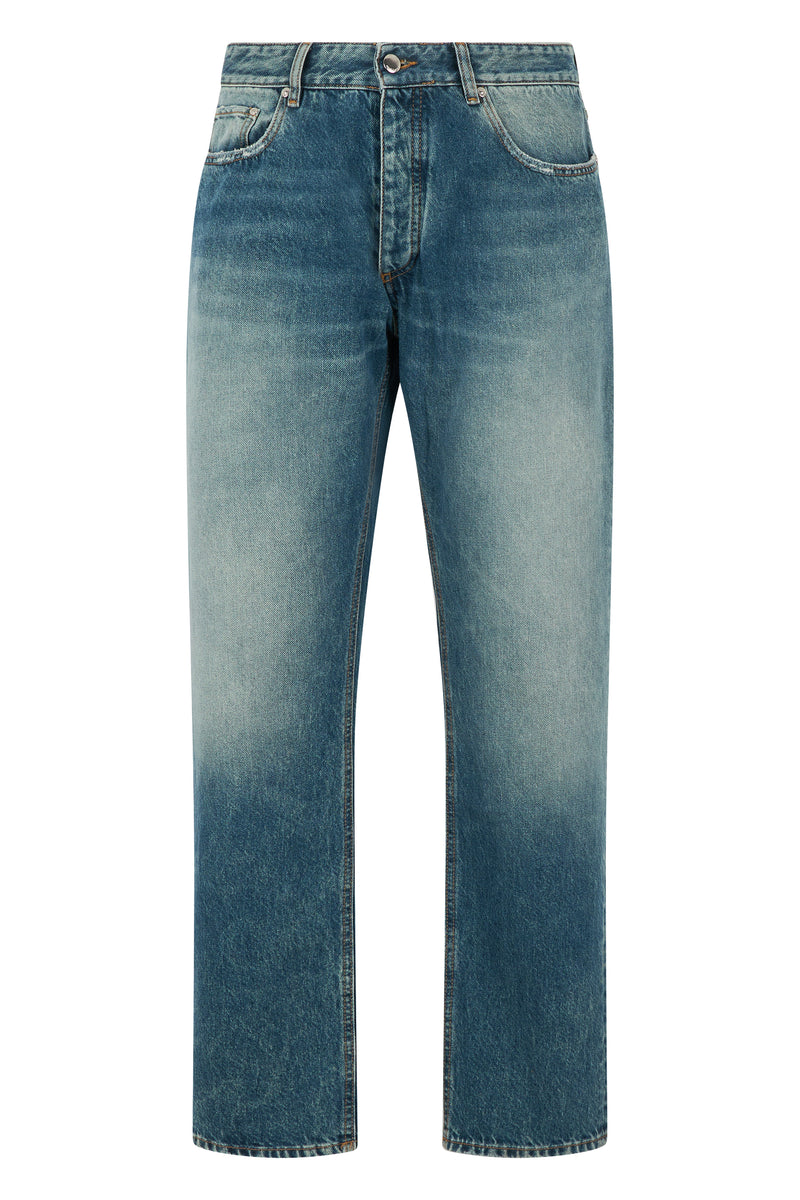 Jeans Straight Cotton Aged Stone