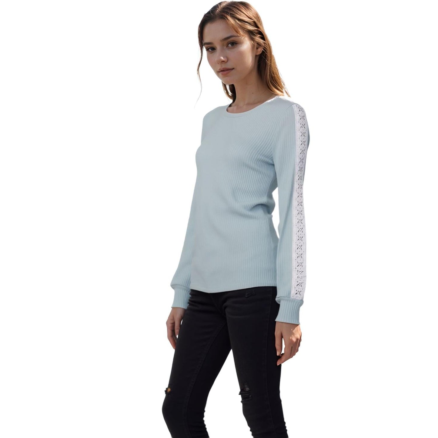 Pleione Women's Round Neck Sweater in Mint