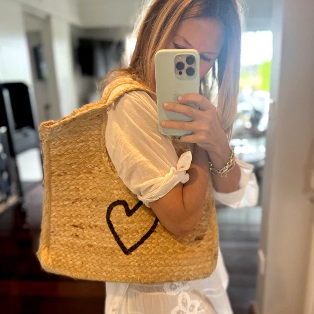 Kerri Rosenthal Imperfect Heart Jute Tote