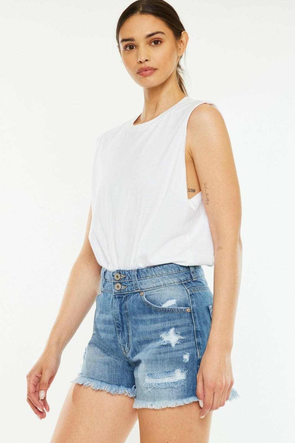 Trendsi Premium Kancan high rise denim shorts