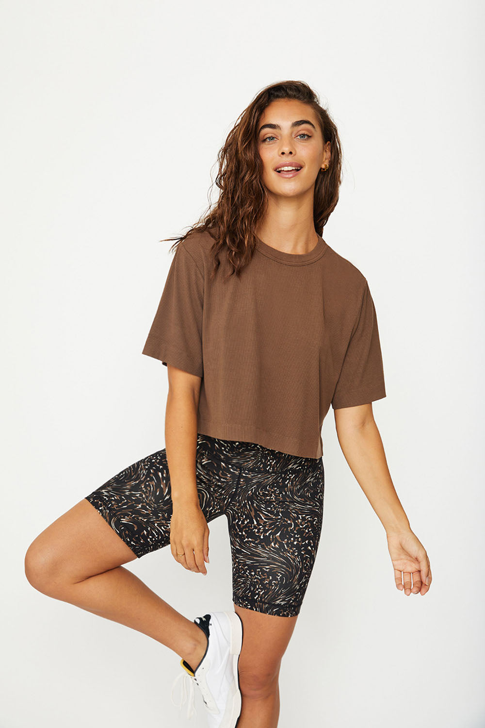 karen oversized ss cropped tee mocha