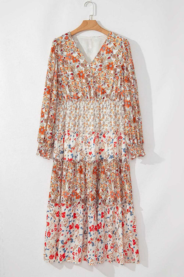 Love Salve Khaki Floral Maxi Dress Women's Fall Southern Belle Style + Comfy Fit