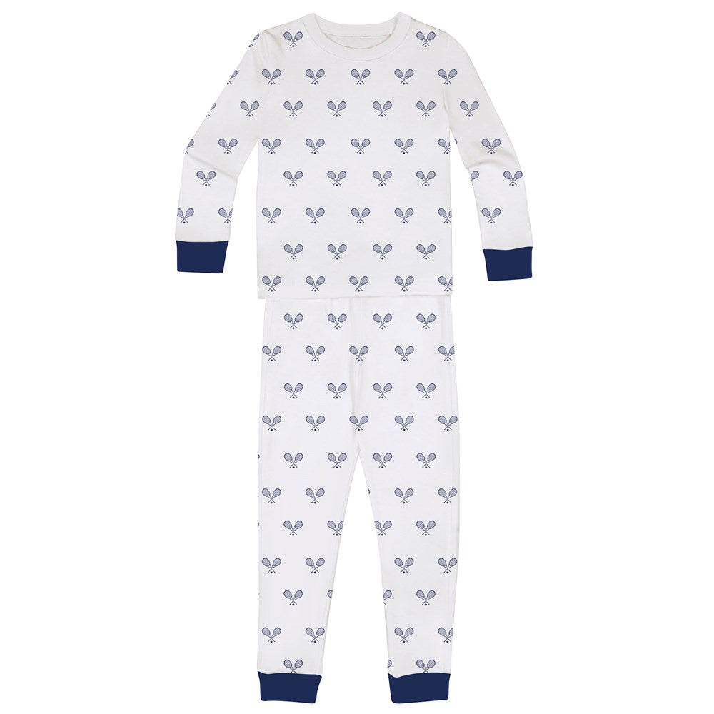 Kids Tennis Navy Long PJ Set