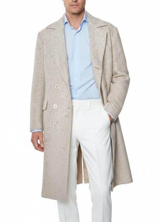 Kiton Woven Cashmere Button Down Overcoat