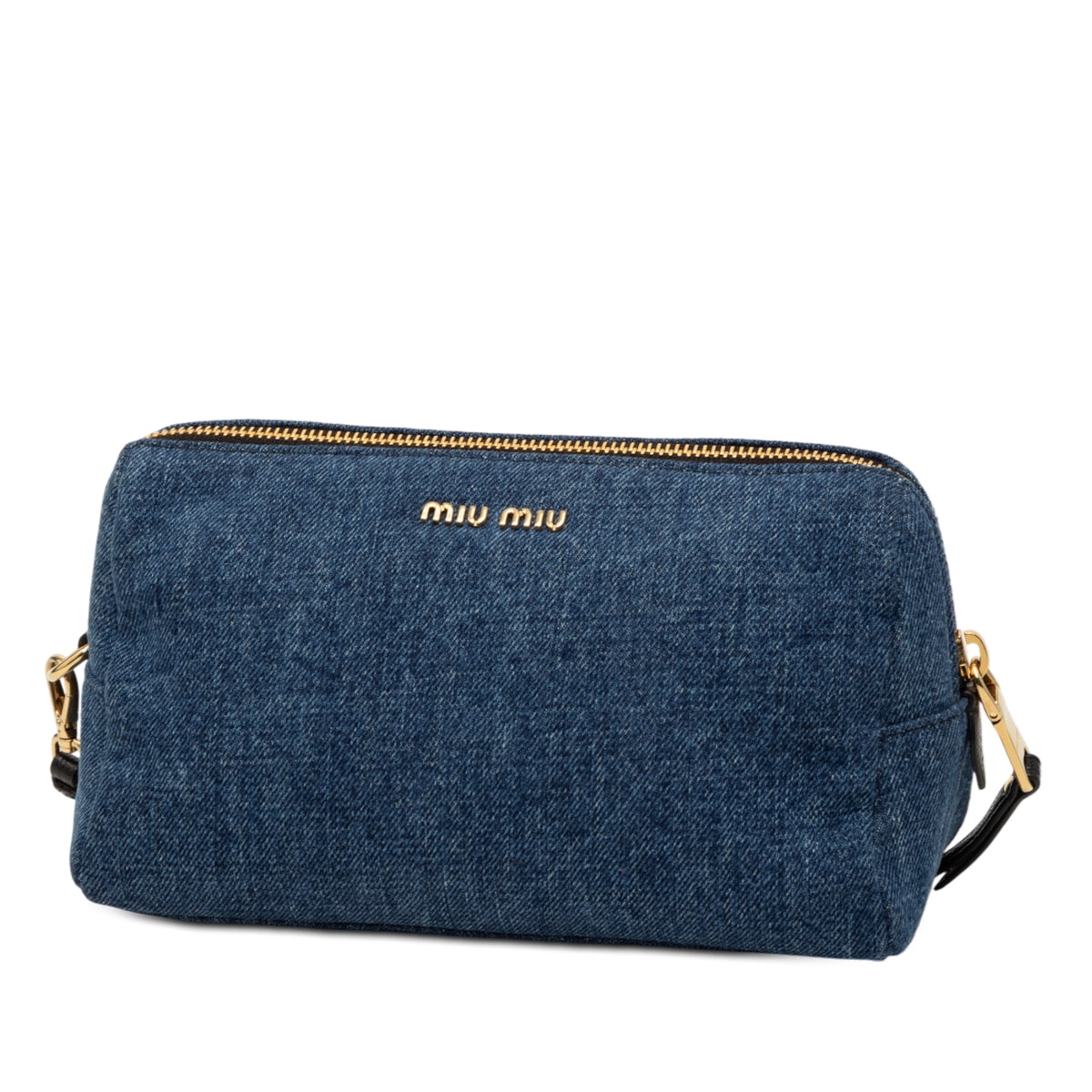 Miu Miu Wristlet Pouch Denim Blue, view 2