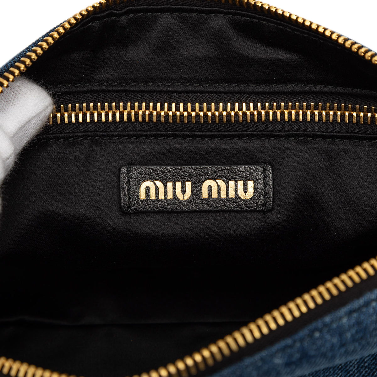 Miu Miu Wristlet Pouch Denim Blue, view 5