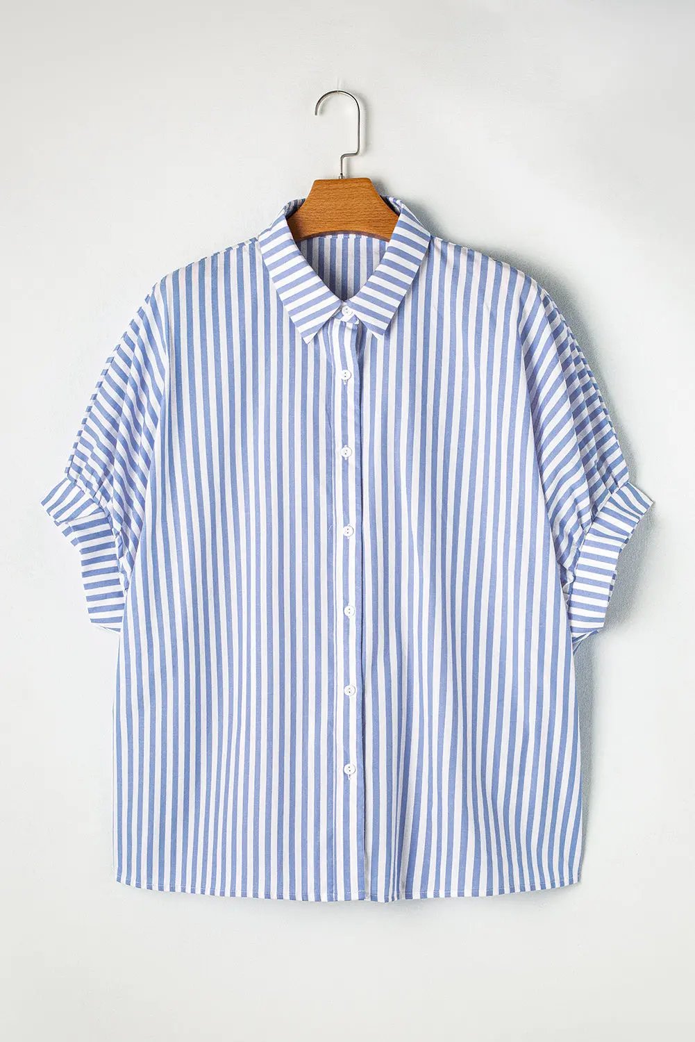 Women's Top - Pink Stripe - Oversized Dolman Sleeve